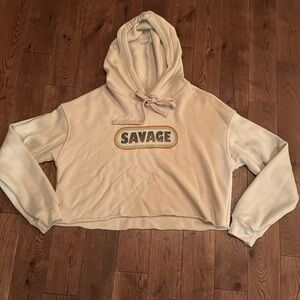 Savage Barbell cropped hoodie